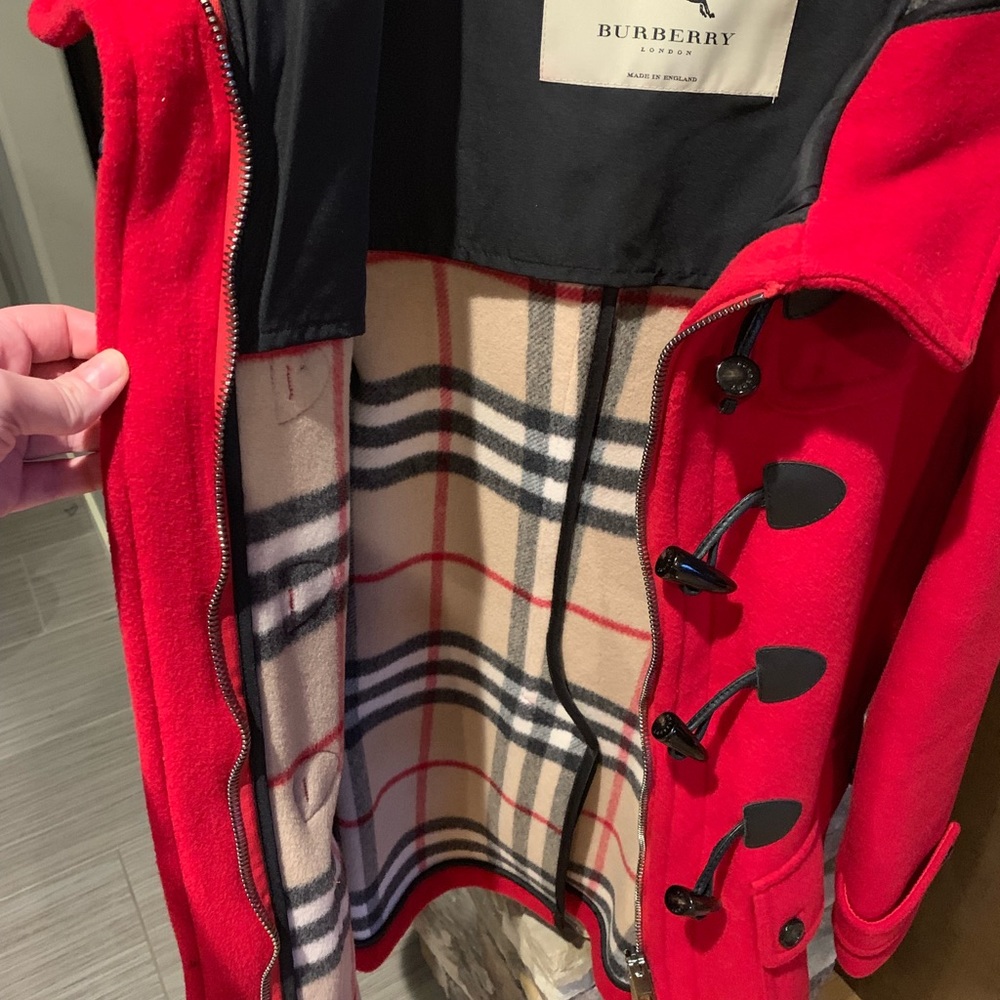 🎉🎉Host Pick Burberry Red Wool Toggle Jacket🎉🎉